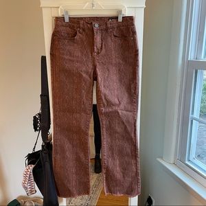 Blank NYC Brown Snake-Print Cropped Jeans